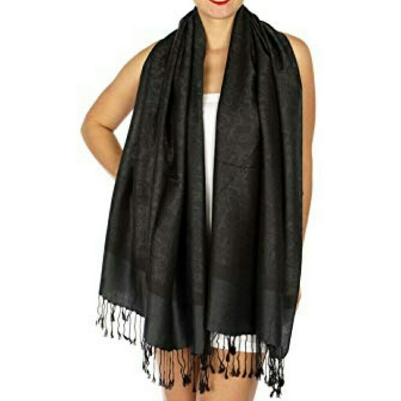 NEW Blue and Gray Pashmina Style Elegant Shawl - Picture 2 of 4